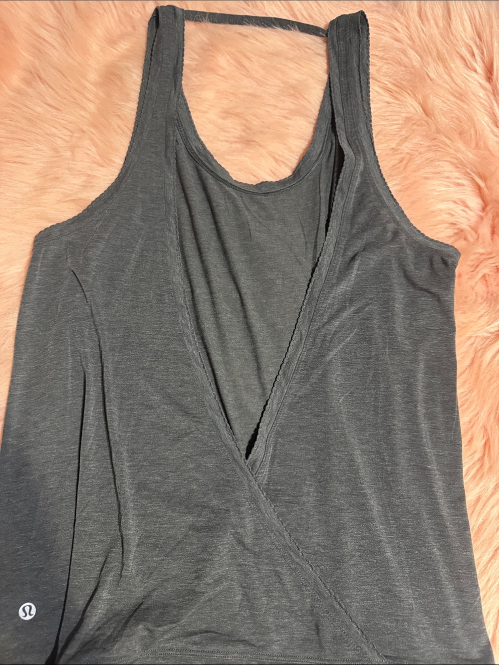 Lululemon Tied To It Tank Heathered Black size 10 NWOT - Picture 9 of 11